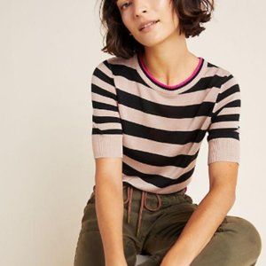 Anthropologie NWT Striped Sweater Tee  L Petite